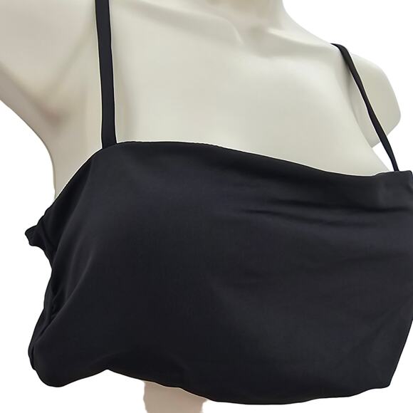 Andie Swim Womans size L The Newport Bikini Top in Black Bandeaux Style NEW - Picture 2 of 7